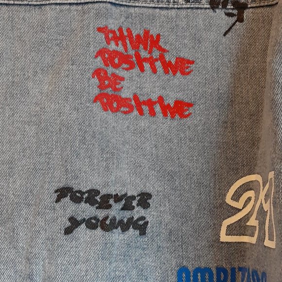 VICTORIOUS DENIM COOL SKATER STYLE JACKET MEN'S UNISEX - Picture 3 of 7